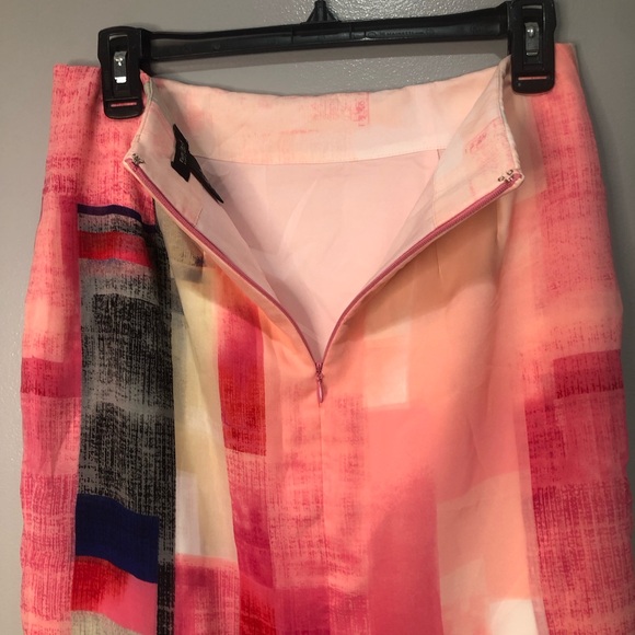 White House Black Market Pencil Pink Color Block Knee Length Lined Skirt NWT - Picture 13 of 15